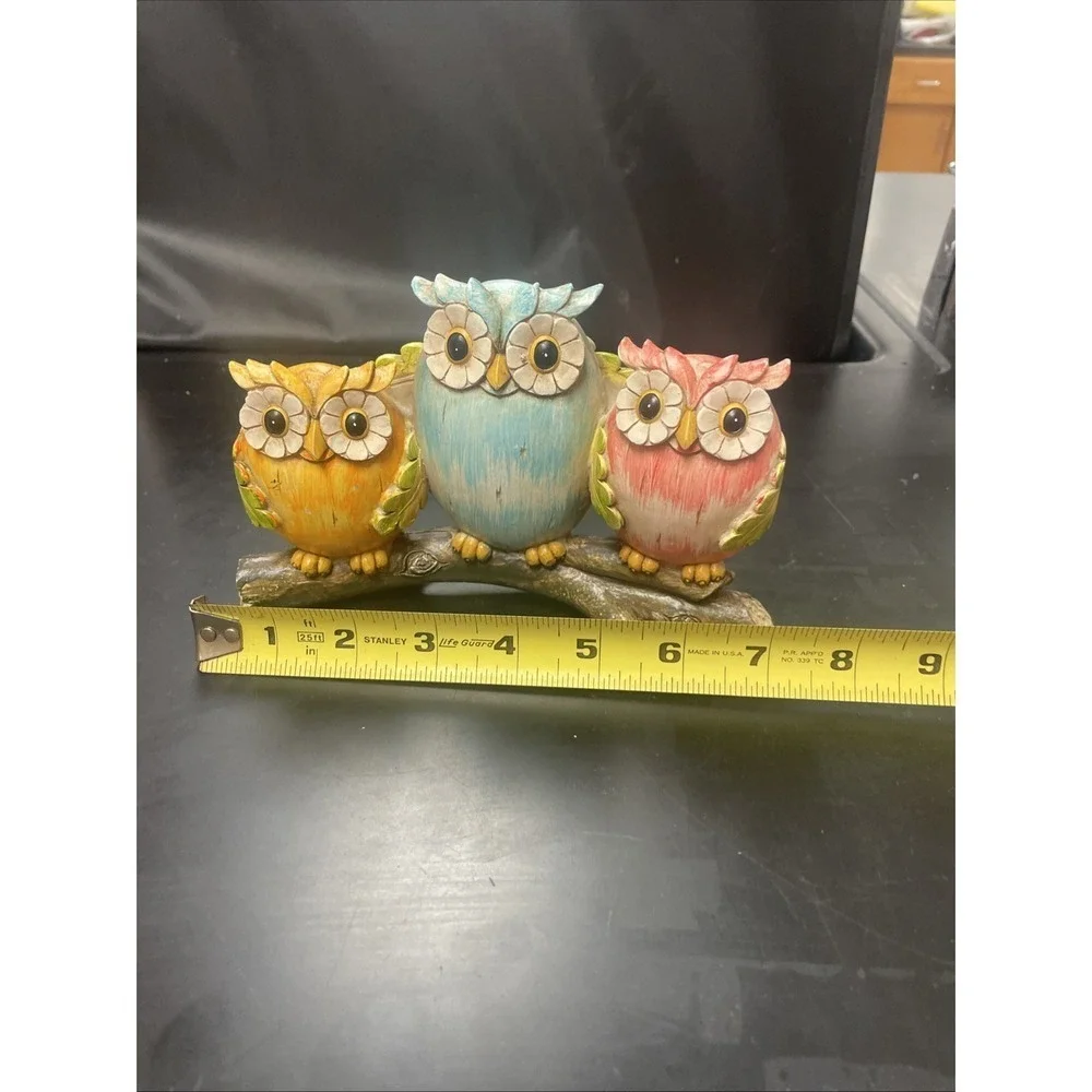 Three Little Birds OWLS Statue‎ Decor Figures 7
